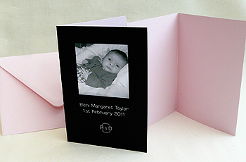 Baby girl announcement card